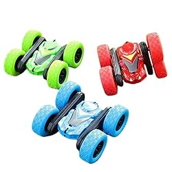 Remote Control Stunt Car with LED Lights, 360-Degree Rollover, Blue and Red Options