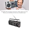 Cassette Tape Player Bluetooth, Cassette Player AM FM SW Radio Stereo, Tape Player Recorder with Speaker and Earphone Jack, USB, TF Card Player, for Daily (Black)