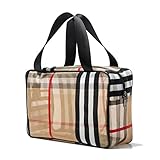 CheeseandU PVC Stripe Cosmetic Bag Waterproof Zipper Makeup Bag Multifunctional Large Capacity Mesh...