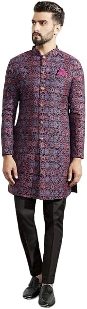 KISAH Men's Sherwani Set - Traditional Indian Ethnic Wear for Men - Ideal for Weddings, Festivals & Celebrations - Image 2