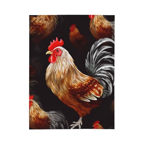 Couverture légère flanelle coq anti frissons pour lit et canapé