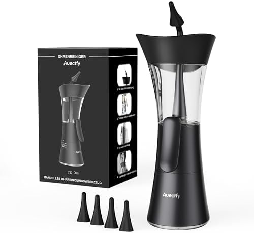 Ohrenschmalz-Entfernungs-Set, Einhandbedienung, einfach zu bedienendes manuelles Ohrspülsystem mit weicher Silikonspitze für effektive und sichere Reinigung von Ohrenschmalz für de