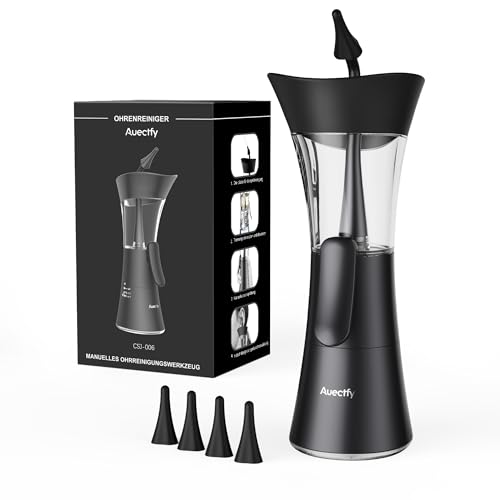 Ohrenschmalz-Entfernungs-Set, Einhandbedienung, einfach zu bedienendes manuelles Ohrspülsystem mit weicher Silikonspitze für effektive und sichere Reinigung von Ohrenschmalz für den Heimgebrauch
