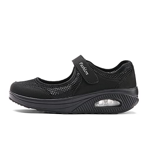 ihinzry Women's Mesh Air Cushion Nurse Shoes Comfortable Casual Wedges Walking Shoes Non-Slip Fashion Breathable Sneakers2