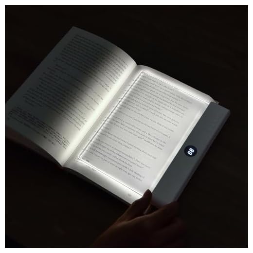 Book Light, Rechargeable Clear LED Flat Book Lights for Reading in Bed at Night with 3 Colors & Timer, Dimmable Panel Full Page Reading Light, Bookish Gifts for Women Readers Kids Book Lovers (White)
