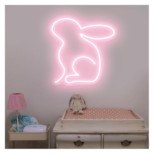 Néons lapin veilleuse LED 30 cm à intensité réglable pour bébés