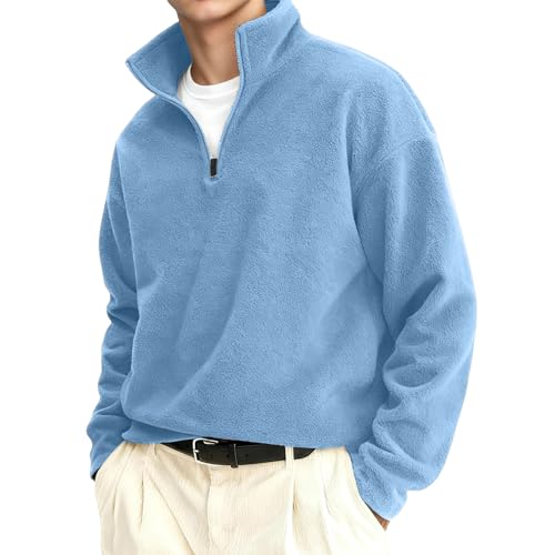 Pull polaire homme protecteur contre le froid avec col montant zippé confortable