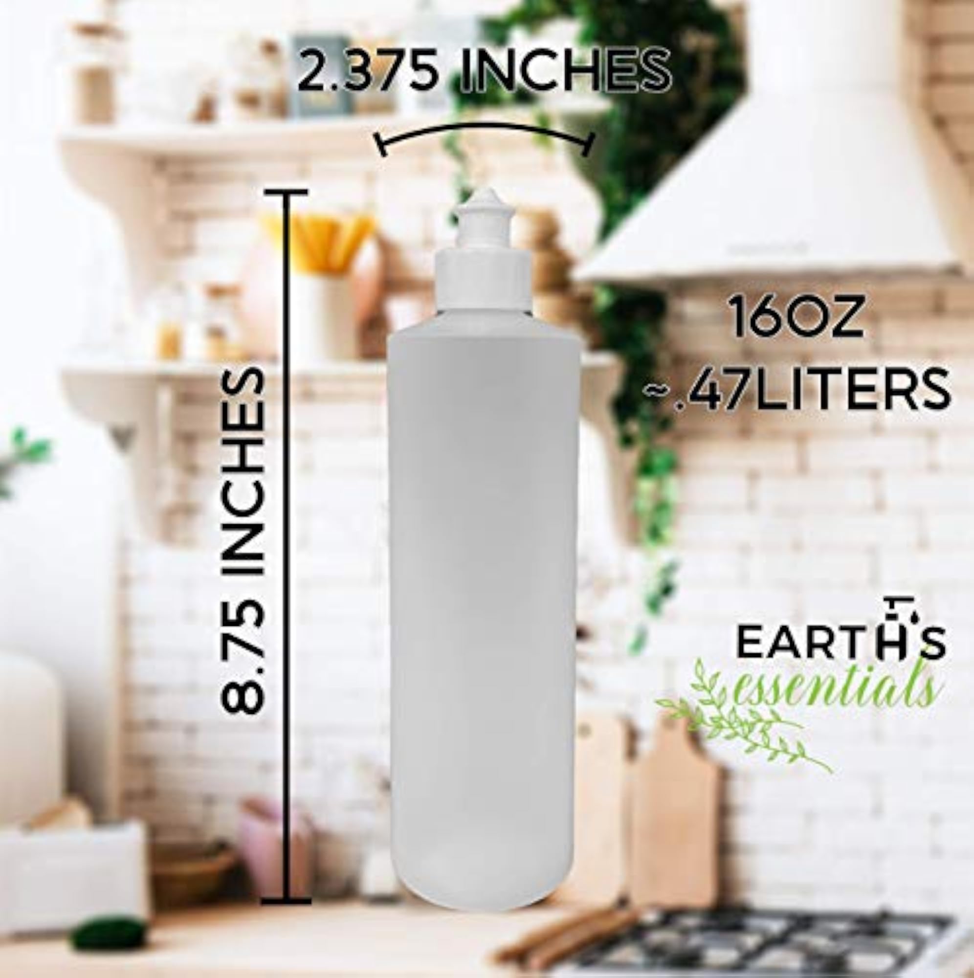 2 Pack Refillable 16 Ounce Squeeze Bottles