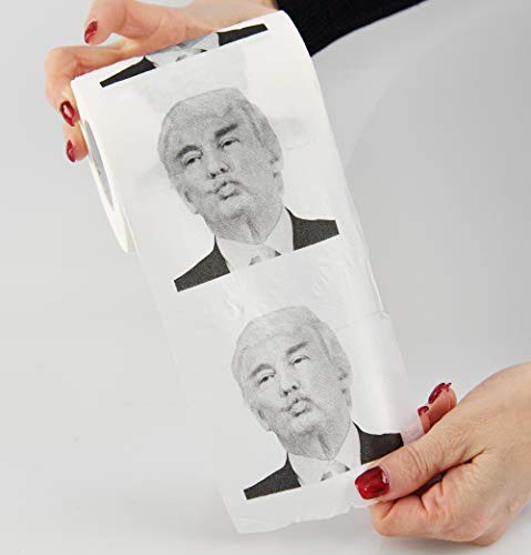 Home-X Donald Trump Toilet Paper Roll, Funny Novelty Gag Gift For Democrats And Republicans, Political Novelty Gift, Funny Political Humor, Fun Idea Prank-Kissing Face #TOP5