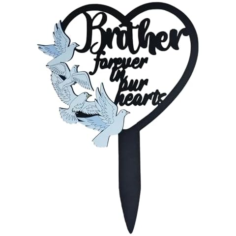 GLYHAOYIZHI Cemetery Decorations for Grave Brother Heart Pigeon Grave Decorations for Cemetery Cover