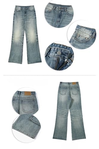 Men Vintage Jeans with Pockets Denim Trousers Harajuku Straight Wide-Leg Streetwear4