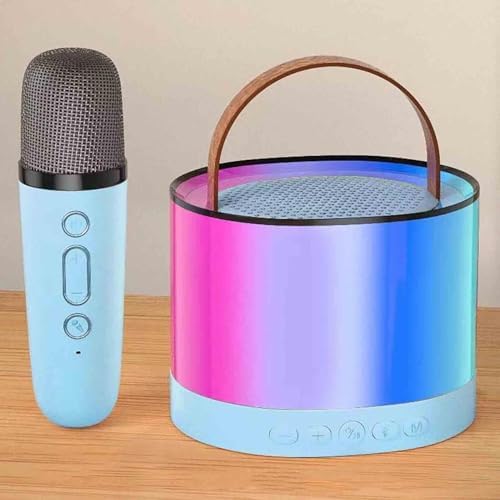 Mini Karaoke Machine with 1 Wireless Microphones, Portable Bluetooth ...