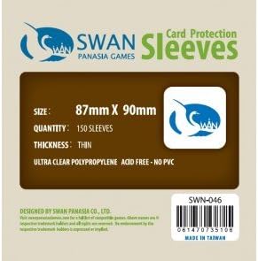 Swan Card Sleeves (87x90mm) - 150 Pack, Thin Sleeves