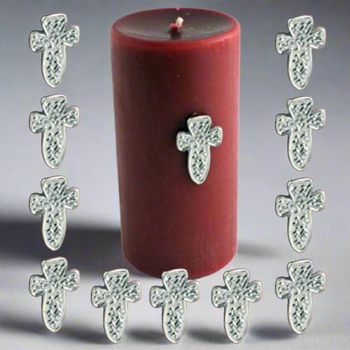 Nickel 1 1/2" H Cross Candle Pin, Thumb Tack -