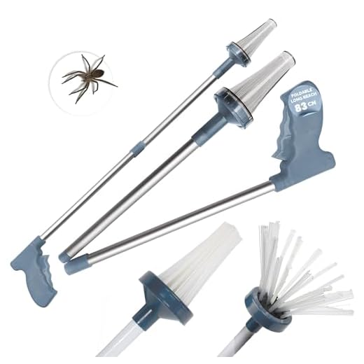 PEST GUARD Foldable Spider Catcher 83cm - Long Handle Insect & Bug Catcher Tool – Humane Spiders Grabber for Home Use – Safe, Easy, and Effective Spider, Trap, Moth & Bug Remover