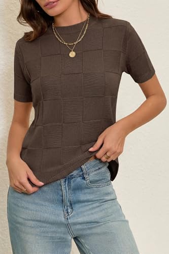 Image of Cakulo Women's Short Sleeve Summer Sweater Knit Tops