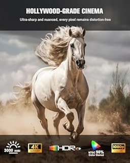 【3000 ANSI Official Licensed Google TV】4K Smart Projector with WiFi and Bluetooth, VOPLLS Outdoor Projectors with Dolby/Auto Focus, Portable Movie Phone Wireless Gaming Wifi Proyector for Bedroom/Home