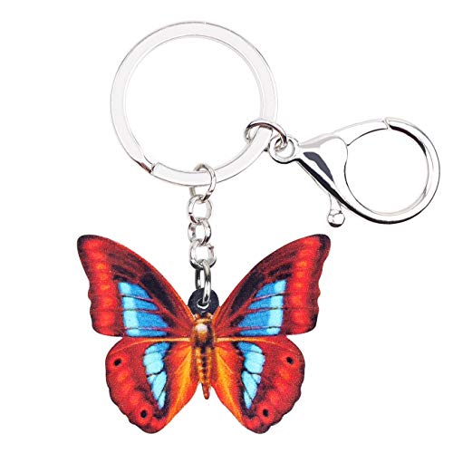 Bijou de sac papillon morpho rose Bonsny en acrylique aux finitions fines