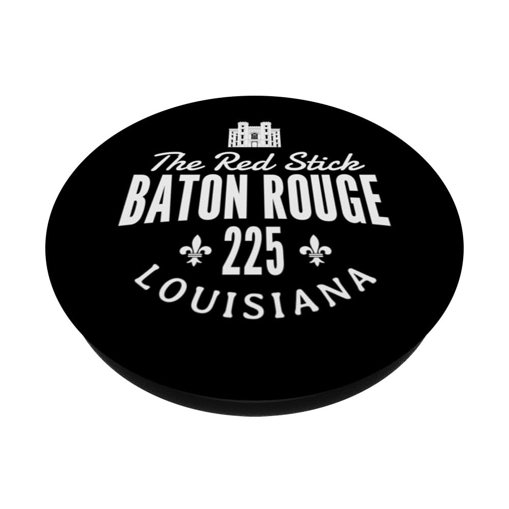 Baton Rouge Louisiana The Red Stick 225 Souvenir PopSockets Swappable PopGrip, Black - Image 2