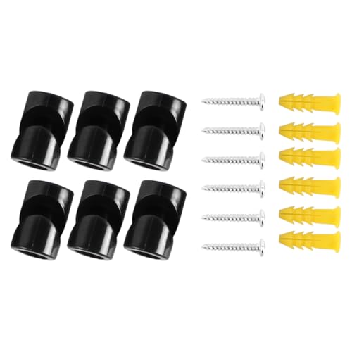 Tiardey Gancho para Cable de araña difusora, 6 Unidades, Gancho para Techo, Montaje en Pared, Gancho en V, Clip de Alambre para lámpara Colgante con Cable, Accesorios de araña (Negro)