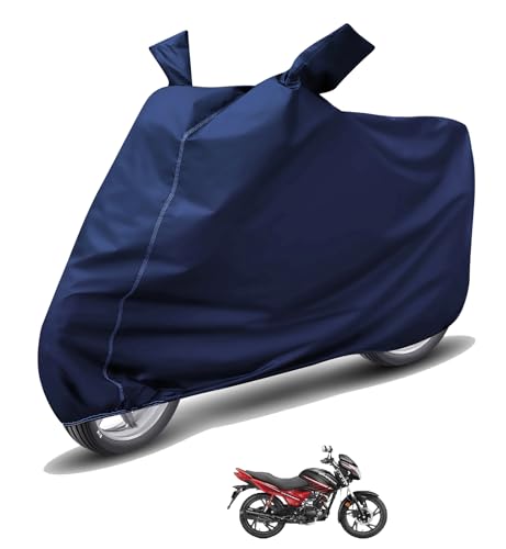 Image of Auto Hub Waterproof Bike Cover Compatible with Hero Glamour Dustproof, UV Protection Two Wheeler Bike Glamour Cover - Blue