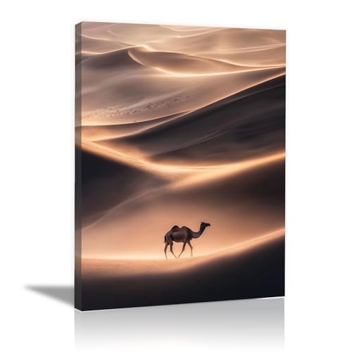 Tableau chameau 40x60cm encadré CUDAOO toile marron salon