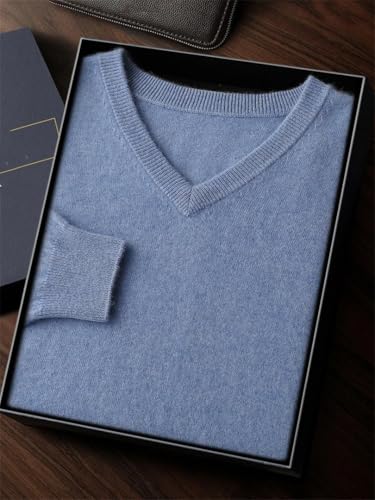 Men's V-Neck Classic Pullover Sweater Fall Winter Long Sleeve Smart Casual Solid Knit Jumper3