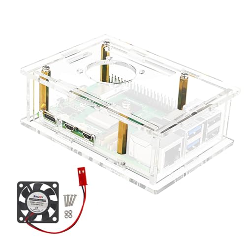 Raspberry Pi �p5 �̂��߂̗�p�t�@���̒E�M�킪�t���Ă��閾�m�ȃA�N�����̃G���N���[�W���̔��̕ی씠�J�o�[