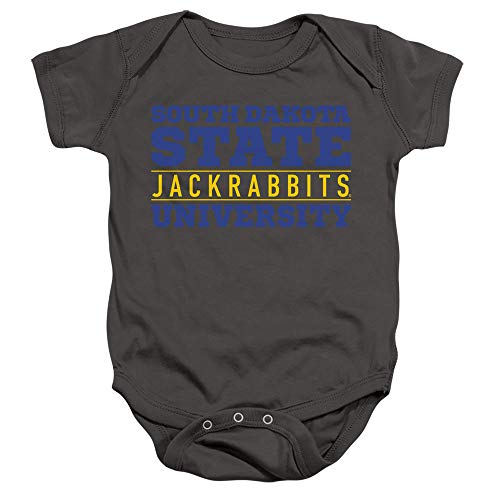 South Dakota State University Official Between The Lines Unisex Infant Snap Suit for Baby, Charcoal, Large (18 months)
