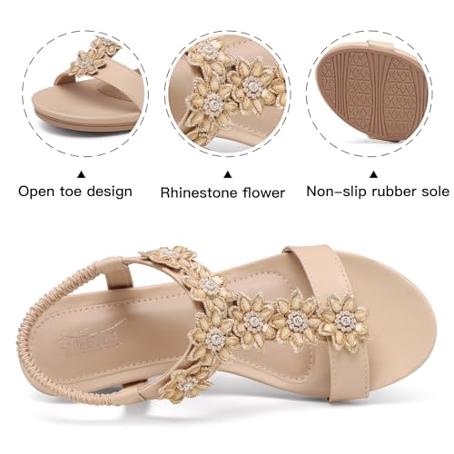 Image of SHIBEVER Wedge Sandals for Women Dressy: Summer Platform Comfortable Low Wedges Womens Sandal