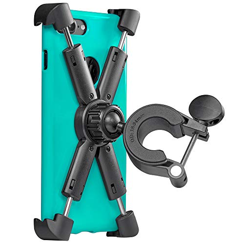Motorcycle, Bicycle, & Scooter Phone Mount - Reliable Handlebar Phone Holder for Any Smartphone (iPhone 11, Galaxy S20) - Makes Your Bike Rides Safer