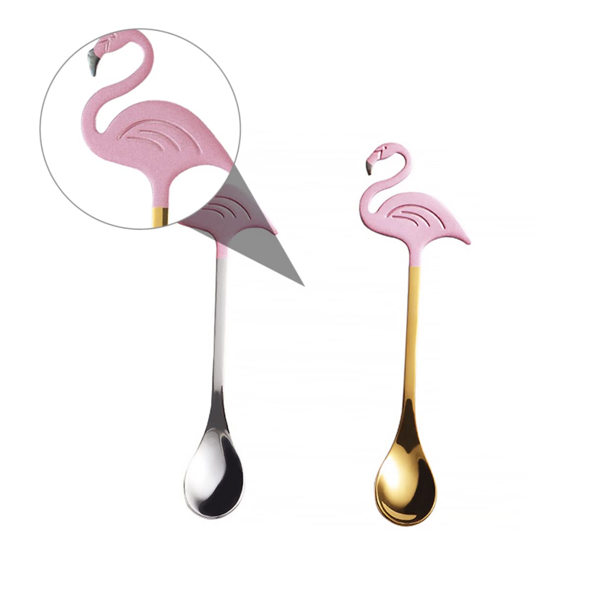 BRIGHTFUFU 2Pcs Flamingo Coffee Spoon Dessert Spoons for Tea Ice Coffee Heat Resistant Kitchen Utensils for Home Office