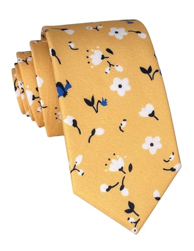 Image of Kebocis Mens Skinny Cotton Floral Tie for Men