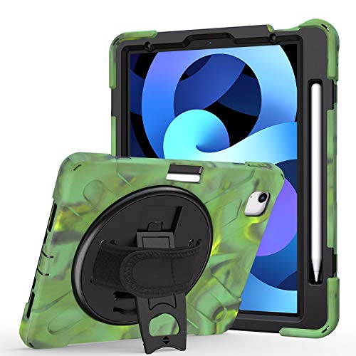 Housse iPad Air 4 antichoc militaire avec support rotatif et porte-stylet JZ