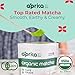 AprikaLife Organic Matcha Powder, USDA & JAS Certified, No Sugar Added, Authentic Japanese Cafe Grade Matcha Green Tea Powder Perfect for Matcha Lattes, Smoothies & Baking, 3.5 oz/100g