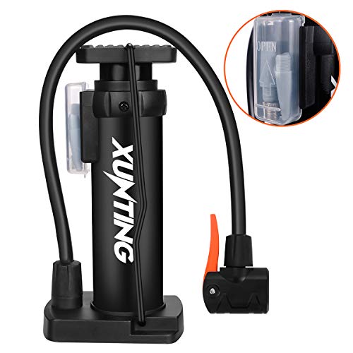 ELOKI Mini Bike Pump, Bike Pump Lightweight Bicycle Foot Activated Floor Pump Competible with Presta and Schrader Valve for Road Bike Mountain Bike Balls Balloons
