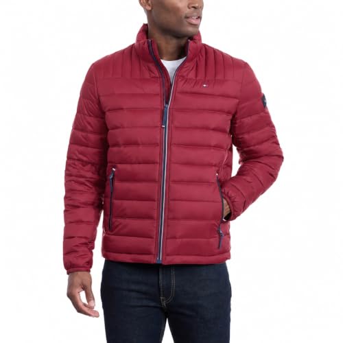 Tommy Hilfiger Men's Ultra Loft Lightweight Packable Puffer Jacket (Standard and Big & Tall), Red, Small