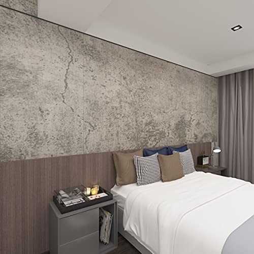 TOTIO Grey Wallpaper in Concrete Look Modern Industrial Wallpaper Roll Wall Sticker with 3D Cement Pattern SelfAdhesive Waterproof Furniture Sticker DIY Decorative Paper for Office Rivets 40 cm x 3 - Image 4