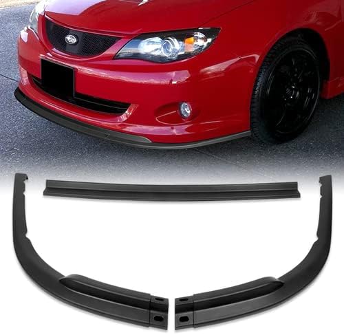 3 Pieces Front Bumper Lip Spoiler Splitter Side Body Kit Trim Protection Compatible with 2008-2010 Subaru Impreza WRX, Premium Package Bumper 2009 (Matt Black)