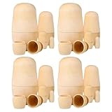 HANABASS 4 Sets Wooden Nesting Dolls Blank Unpainted Matryoshka Russian Nesting Dolls for Kids Drawing Christmas Birthday Presents