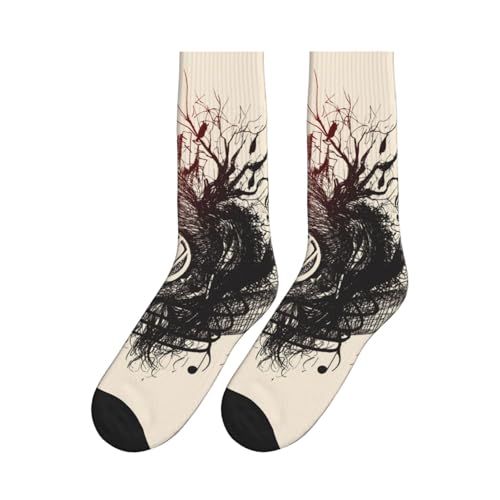 Girl Listens To Music Mid-Tube Sports Socks Soft Comfy For Ourdoor Sports,Nurse,Pregnant,Hiking,Riding,Running4