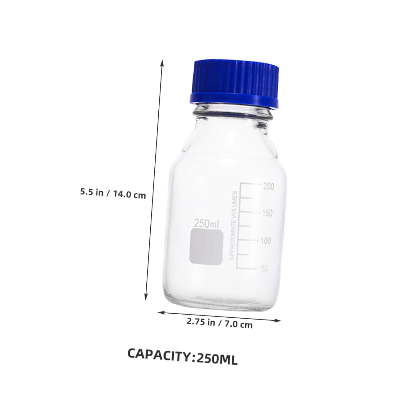 Ipetboom Bottiglia Reagente 250ml in Vetro Graduata per Laboratorio