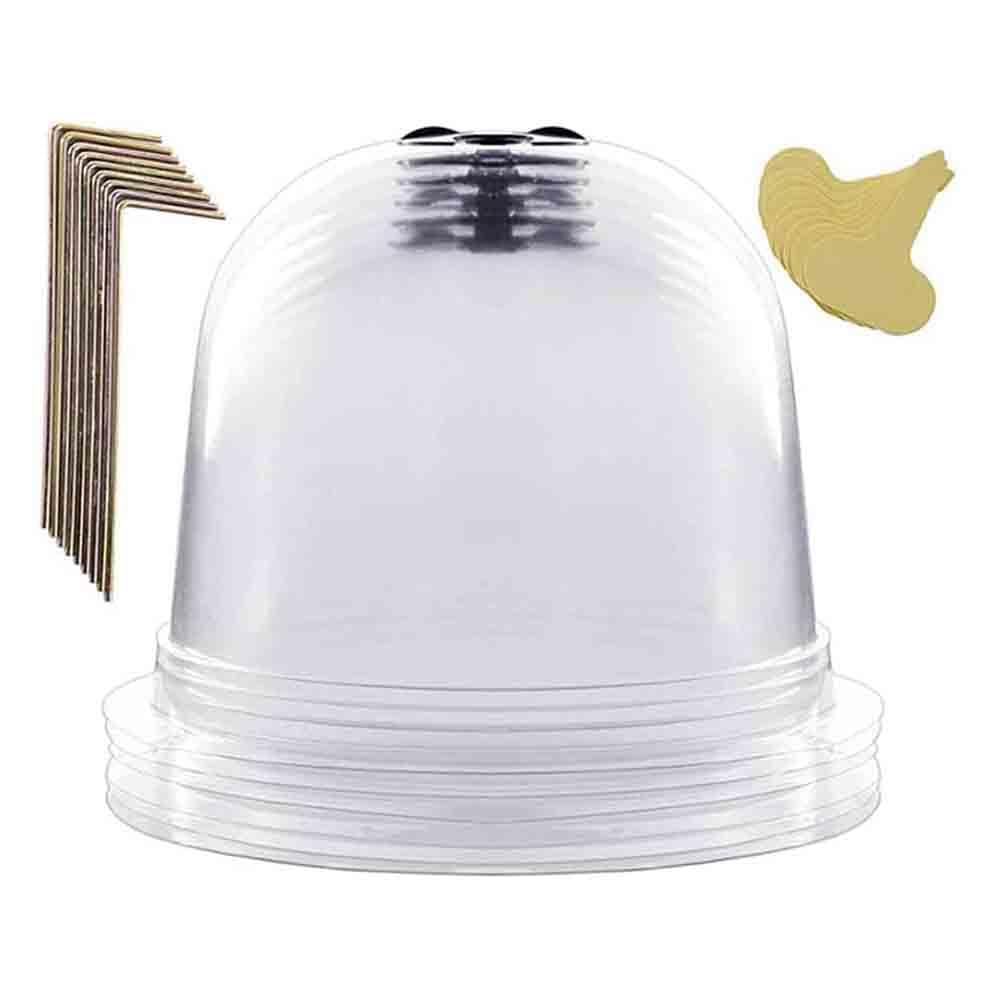 Evliery Garden Plant Cloche, Transparent Plant Dome Bell Cover 6 Pieces Propagation Bells, for Warming