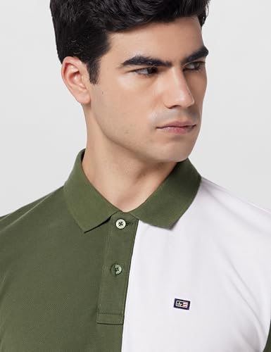 Image of Arrow Sport Men Regular fit Cotton Colour Blocked Short Sleeves Polo Shirt
