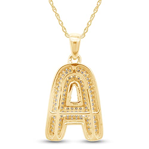 SAVEARTH DIAMONDS 1 1/10 Carat Round Cut Lab Created Moissanite Diamond Initial Bubble Letter A Pendant Necklace In 14k Gold Over Sterling Silver With 18" Chain (VVS1, 1.10 Cttw)4