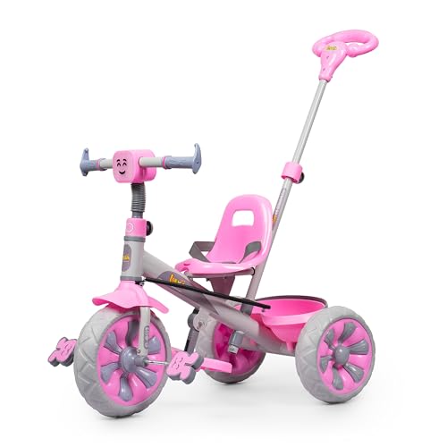 Image of Luusa Emo-G Light & Musical Tricycle for Kids | Baby Tricycle with 3 Adjustable Parental Control for 2 Years to 5 Years for Boys|Girls (Carrying Capacity Upto 30KGS) (Pink)