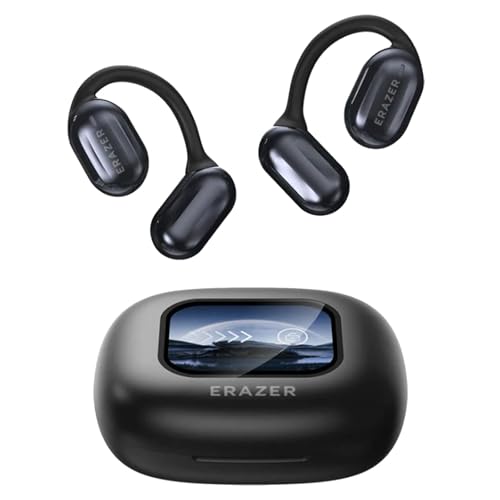 KCRPM Erazer Over The Ear Earbuds, 2024 New Erazer Over The Ear Earbuds Xp2, Erazer True Wireless Open Ear Earbuds Bluetooth 5.4 with LED Display for Running Workout Gym, IPX7 Waterproof (Black)