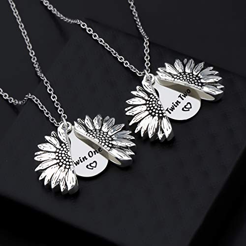Gzrlyf Twin Sunflower Locket Necklaces Twins Sister Gifts4