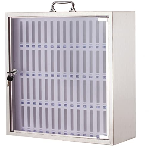 Image of Wall-Mounted Lockable Mobile Phone Storage Box with Handle - 12-Slot Safe Deposit Case for Office /Classroom Staff - Secure Cell Phone,60slots