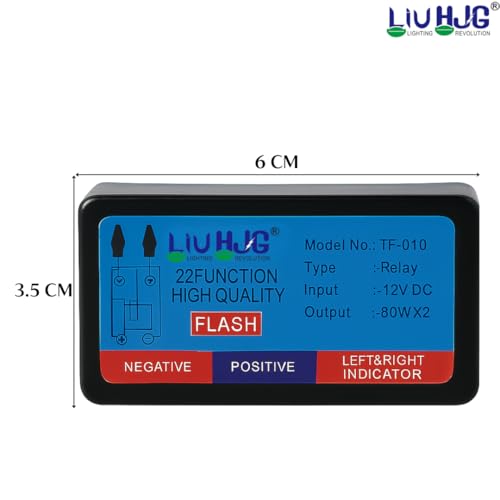 Image of LIU HJG Motorcycle Hazard Flasher - 22 Pattern Multi-Mode Relay for Rear, Front & Side Indicators, Compatible with LED & Bulb Lights, Universal Fit for All Bikes